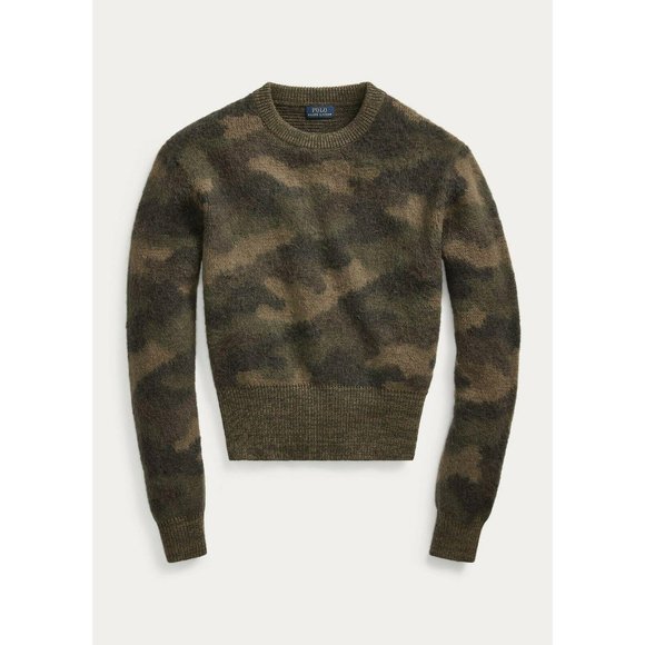 NWT $398 Polo Ralph Lauren Womens L Camo Sweater - Picture 3 of 11